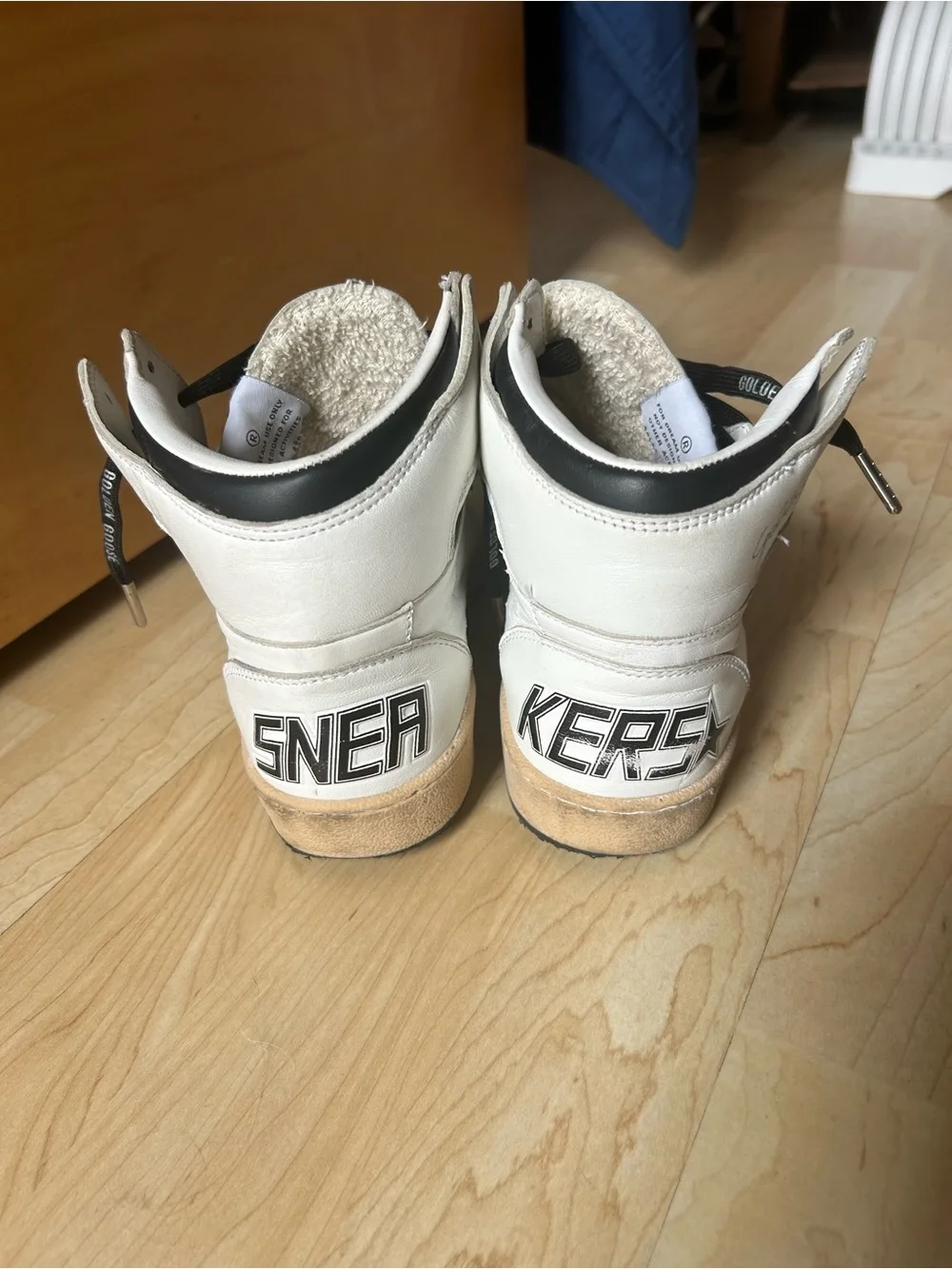 Golden Goose White & Black High-Top Sneakers - Star Detail